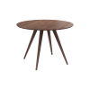 Table ronde 4 personnes en bois foncé finition noyer D105 cm