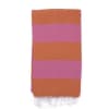 Fouta en coton avec franges orange et rose 100x160cm