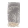 Fouta palmiers 100% coton avec franges grise 100x180cm