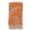 Fouta palmiers 100% coton avec franges orange 100x180cm