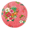 Vassoio in legno 46 cm con stampa floreale rosa