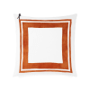 Coussin coton lavé blanc/orange foncé 50x50