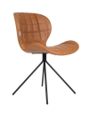 Chaise design aspect cuir marron