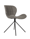 Chaise design aspect cuir gris