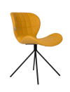 Chaise design en aspect cuir jaune