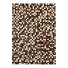 Tapis en cuirs recyclés motif mosaïque multi marron 140x200