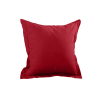 Taie d'oreiller unie en coton rouge 65x65 cm