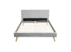 Cadre de lit avec sommier à lattes - Gris clair - Largeur 160 cm