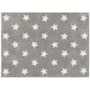Tappeto lavabile con stelle in cotone Grigio-Bianco