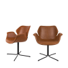 2 fauteuils de table design cognac