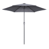 Parasol droit 3m en aluminium gris anthracite