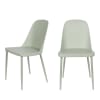 Lot de 2 chaises en résine et métal - Vert d'eau