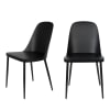 Lot de 2 chaises en résine et métal - Noir