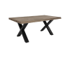 Table basse en métal et bois foncé