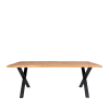 Table à manger en bois et métal 200x95cm bois clair  et  noir