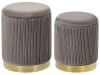 Set di 2 pouf contenitore velluto grigio