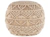 Pouf en coton beige ⌀ 40 cm