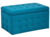 Pouf ottomano con contenitore velluto blu marino