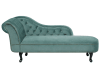 Chaise longue sinistra in velluto verde menta