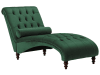Chaise longue in velluto color verde scuro