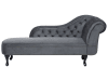 Chaise longue de terciopelo gris derecho