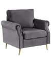 Fauteuil Velours Gris foncé