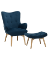 Fauteuil Velours Bleu foncé