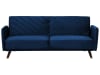 Sofá cama 3 plazas de terciopelo azul marino madera oscura