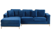 Canapé d'angle 4 personnes en velours bleu