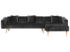 Sofá cama esquinero de terciopelo negro izquierdo