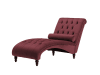 Chaise longue in velluto color borgogna