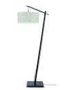 Lampadaire en bambou noir/lin H176cm