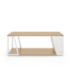 Table basse chêne clair et blanc laqué