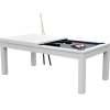 Umwandelbarer Billardtisch, weiß mit grauem Teppich