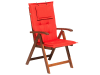 Chaise de jardin avec coussin rouge clair