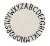 Alfombra lavable redonda abecedario de algodón blanco 150ø