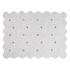 Tappeto lavabile in cotone bianco con bordo biscotto 120x160