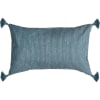 Fodera per cuscino velluto di cotone 50x30 blu pavone