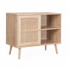 Buffet credenza in cannage, 1 anta naturale