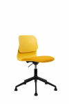 Chaise de bureau design jaune pivotante sur roulettes
