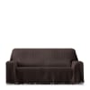 Plaid Multiuso 3 posti marrone 230 cm (Misure contando le frange)