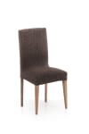 Pack 2 housses de chaise avec dossier extensible marron 40 - 50 cm