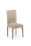 Pack 2 housses de chaise avec dossier extensible beige 40 - 50 cm