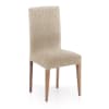 Pack 2 housses de chaise avec dossier extensible beige 40 - 50 cm