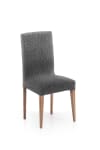 Pack 2 housses de chaise avec dossier extensible gris foncé 40 - 50 cm