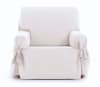 Funda de sillón con lazos blanco 80 - 120 cm