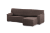 Funda sofá chaise longue elástica derecha b/c marrón 250 - 360 cm