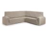 Funda de sofá rinconera 3+1 elástica beige 450 cm