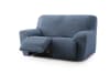 Housse de canapé 3 places relax extensible bleu 200 - 260 cm