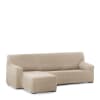 Funda sofá chaise longue elástica izquierda b/c beige 250 - 360 cm